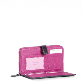 PANTOLINA RINDLEDER ANACONDA DUNKELBLAU Ellabee Ledergeldbörse